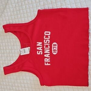 Full Tilt Tillys Red Cropped Tank Top Size Med NWT San Francisco